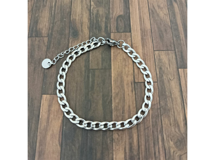 Bracelet gourmette femme acier inox