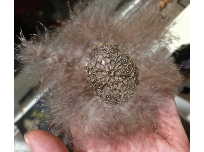 broche barrette en plumes