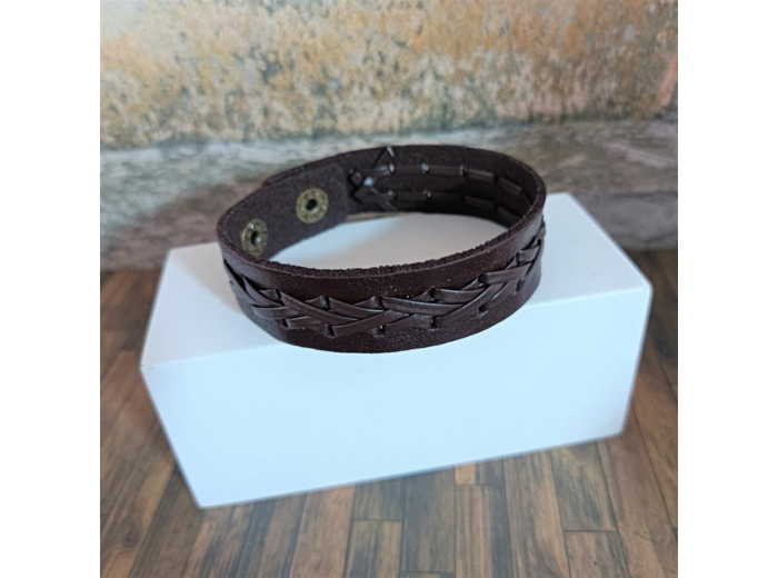 Bracelet cuir homme marron 6