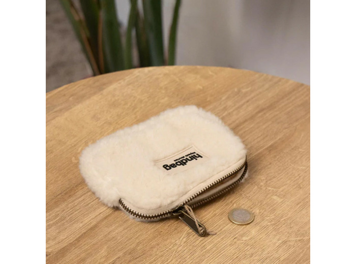 Hindbag Lili Petit Porte-Monnaie Fausse Fourrure Teddy Arctique