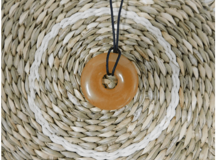 PENDENTIF DONUT AVENTURINE ORANGE