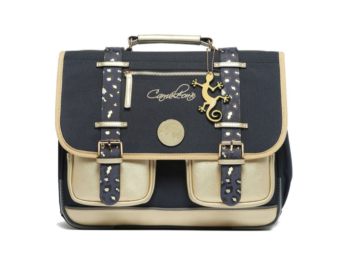 Caméléon Vintage Fantasy Girl Cartable 38cm Navy Gold Léopard