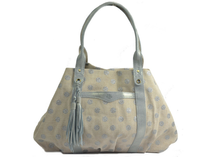 Mila Louise Colette DB Sac Shopping Toile Pois Azur