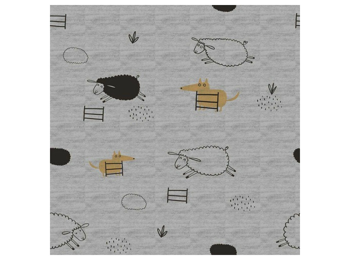 Tissu Sweat mélange The black seep sweat - Katia Fabrics