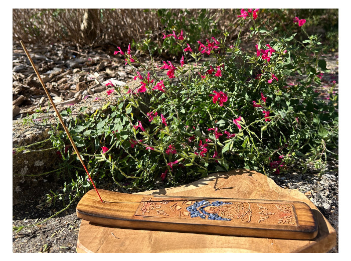 PORTE ENCENS BOUDDHA AVEC ÉCLATS DE SODALITE