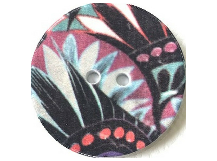 Bouton coco feuillage 40 mm