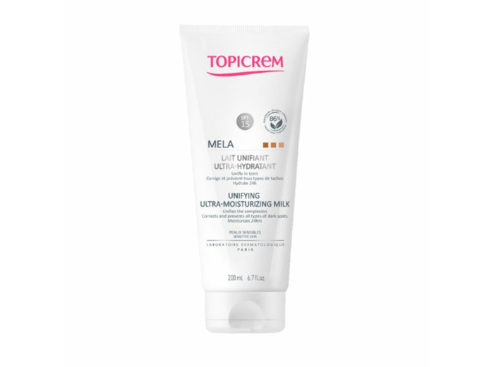 Lait Eclaircissant Ultra Hydratant 200ml Mela Taches Pigmentaires Peaux Sensibles Topicrem
