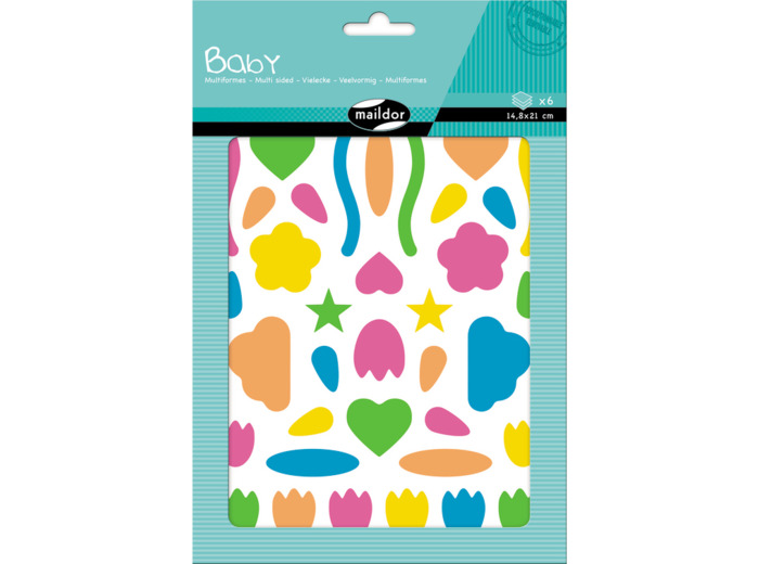 Gommettes baby repositionnables - Multiformes fluo