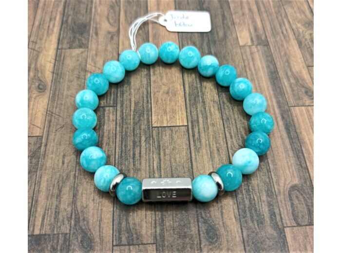 Bracelet "Love" Jade bleu