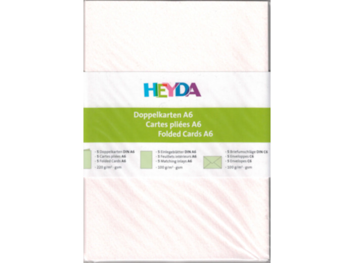 Cartes doubles + Enveloppes - 105 x 148 mm - Blanc