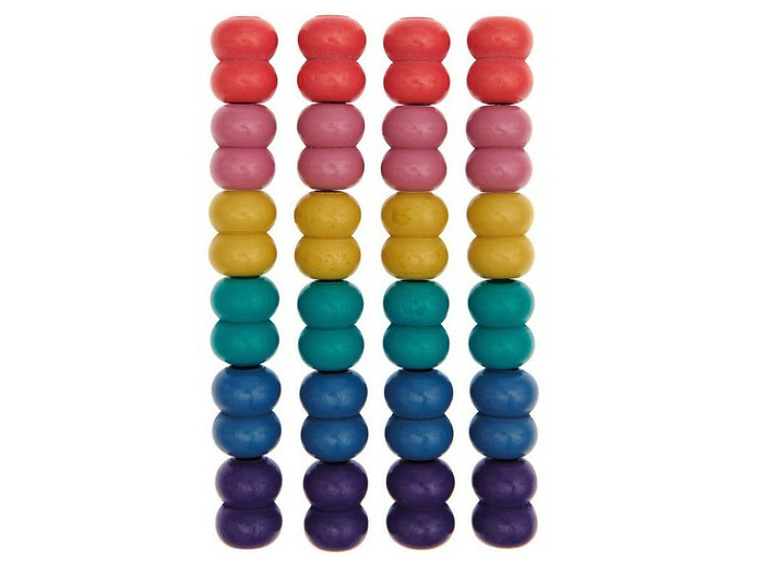Perles de macramé en bois, arc en ciel