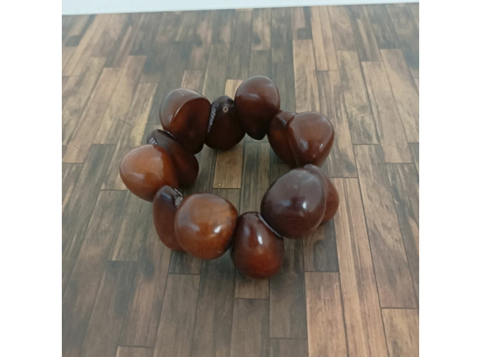 Bracelet Kim chocolat en ivoire végétal