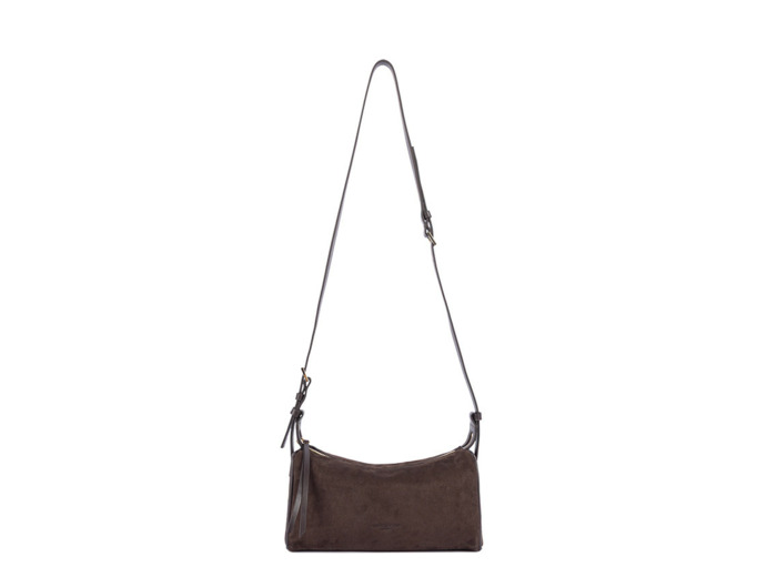 Lancaster Suède Sac Rectangle En Cuir Velours 530-55 Marron