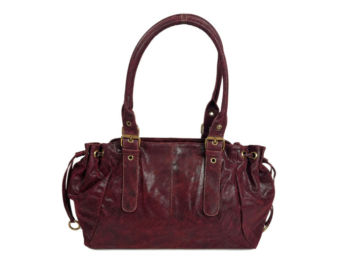 Farfouillette Sac Shopping Effet Brillant Prune