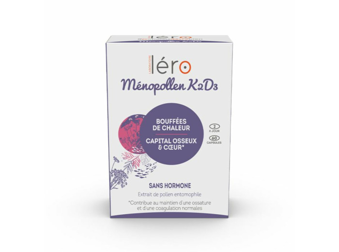 Menopollen K2D3 Bouffées de Chaleur & Capital Osseux & Coeur 60 capsules Lero