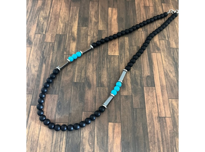 Collier homme en perles naturelles