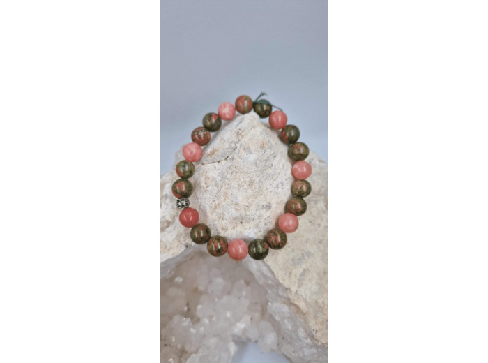 Bracelet rhodonite et unakite OLPA1170