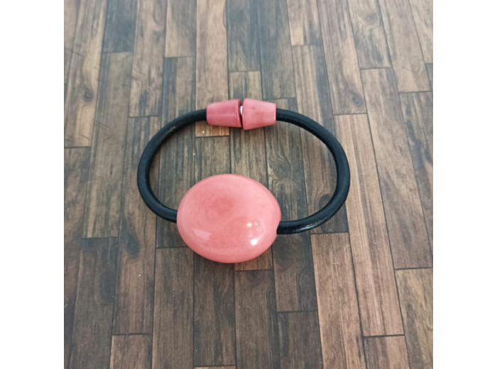 Bracelet Clémence rose en ivoire végétal