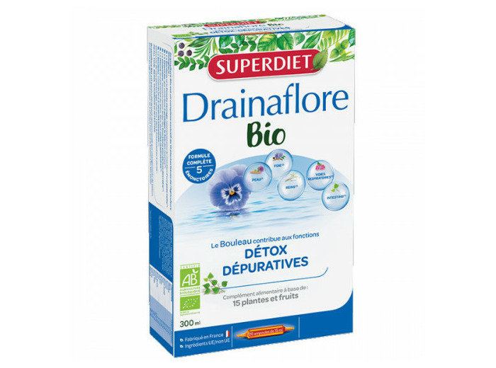 SUPERDIET DRAINAFLORE BIO BUV AMP 15ML 20