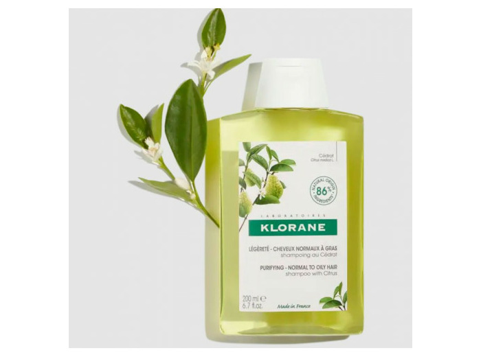 Shampoing Légèreté Assainissant 200ml Cedrat Cheveux normaux regraissant vite Klorane
