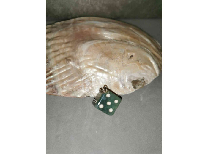 Pendentif Dé aventurine verte olpa1188