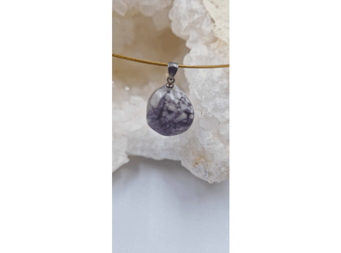 Pendentif lépidolite avec cable olpa2040
