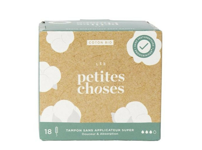 Tampons Flux Super Sans Applicateurs Coton Bio Boîte de 18 Les Petites Choses