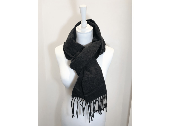 Écharpe unie 100% laine anthracite - Labonal