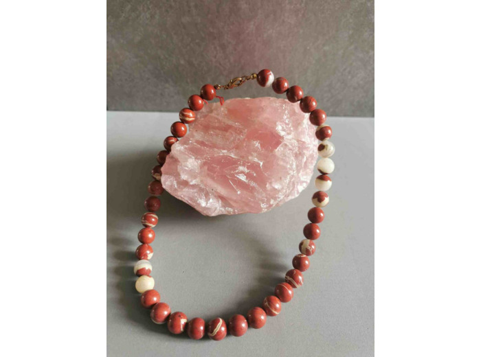 Collier Jaspe Bréchique 40cm olpa1892