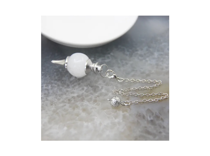 Pendule en opale blanc rond