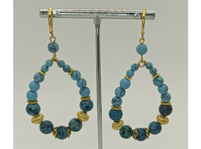 B.O. turquoise, jade bleu/doré