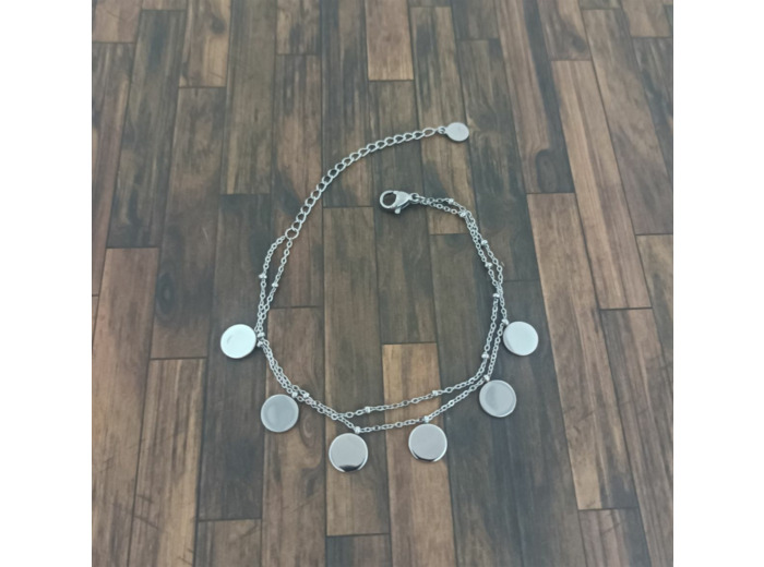 Bracelet en acier inox pièces argenté