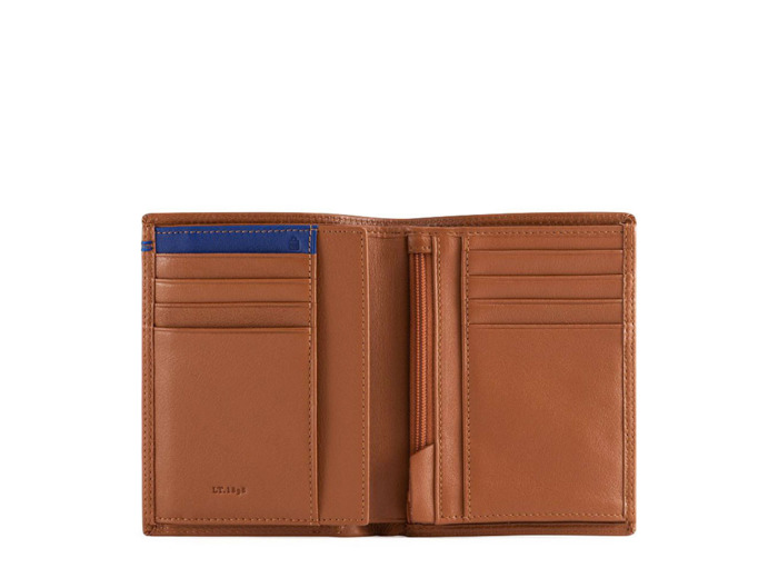 Le Tanneur Martin Portefeuille Moyen Vertical 2 Volets Tan