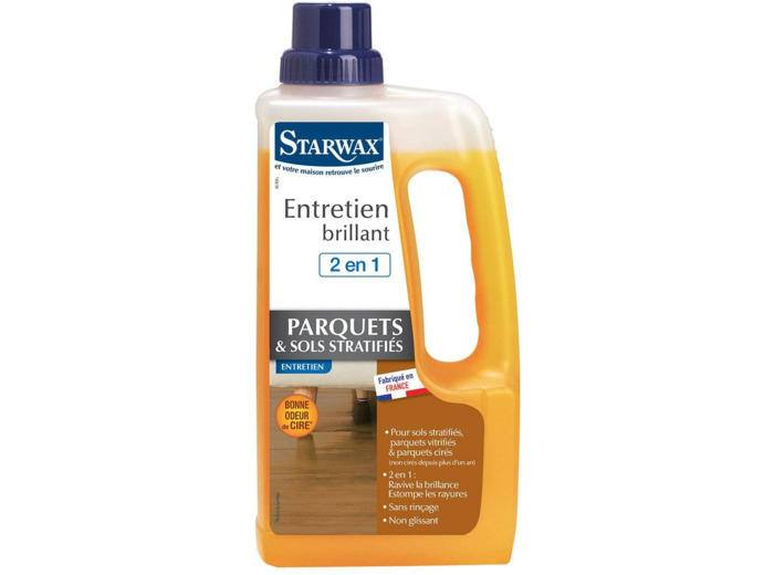 STARWAX Entretien Brillant pour Parquets et Sols Stratifiés - 1L - Idéal pour Entretenir et Préserver la Brillance d'un Parquet ou Sol Stratifié
