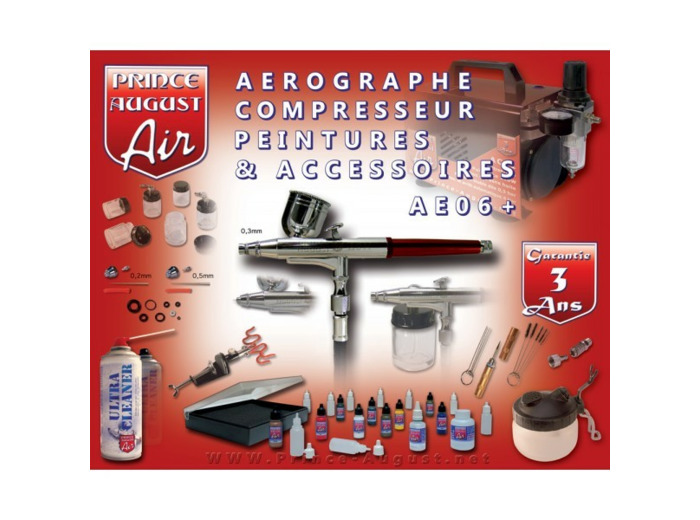 AE06+ L'ultra Polyvalent Aéro Compresseur Peintures Accessoires + UC01