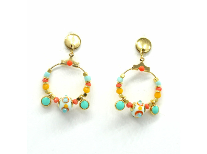 Boucles d'oreilles Aqua Coral