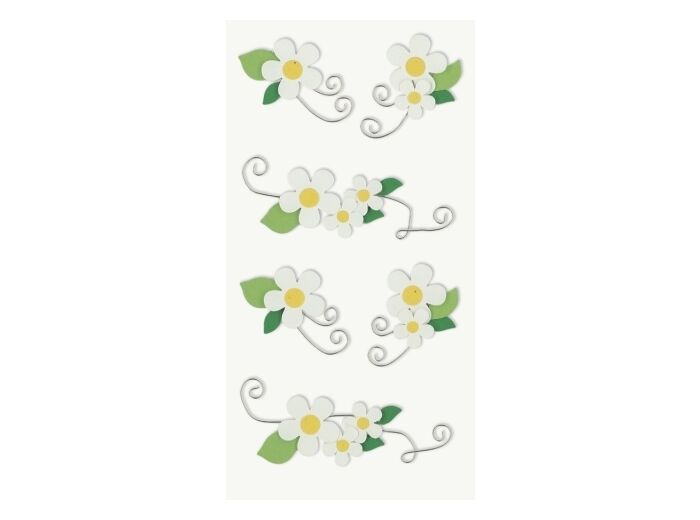 Stickers 3D "Fleurs Blanches"