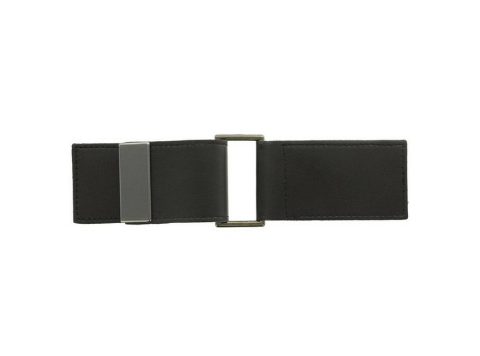 Attache simili cuir noir métal brun