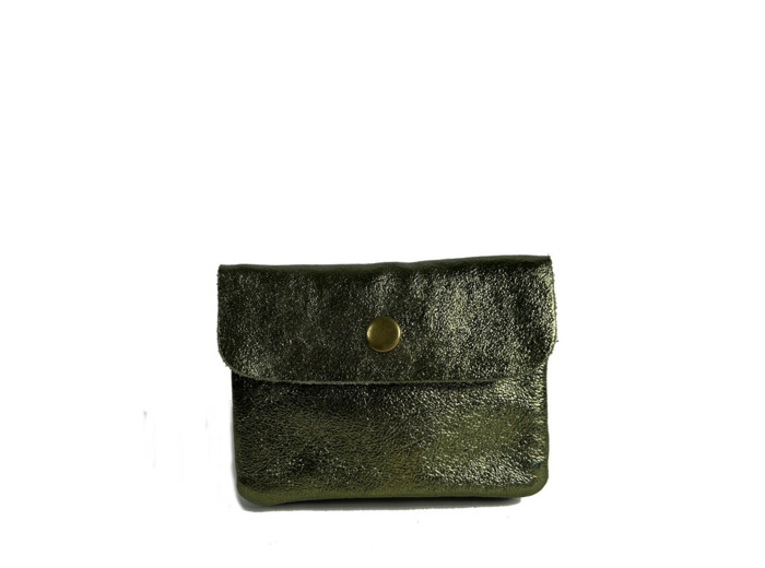 Farfouillette Porte-monnaie compact Cuir PM Olive