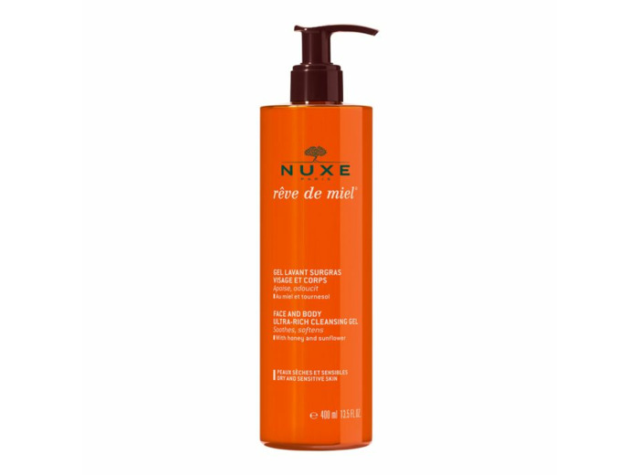 Gel Lavant Surgras Visage Et Corps Peaux Seches Et Sensibles 400ml Reve De Miel Nuxe