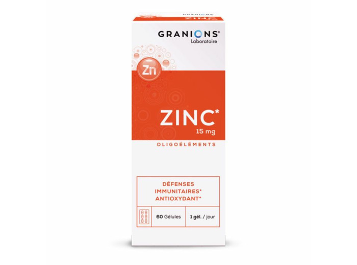 Zinc 60 Gelules Defenses Immunitaires 15mg Défenses immunitaires Granions