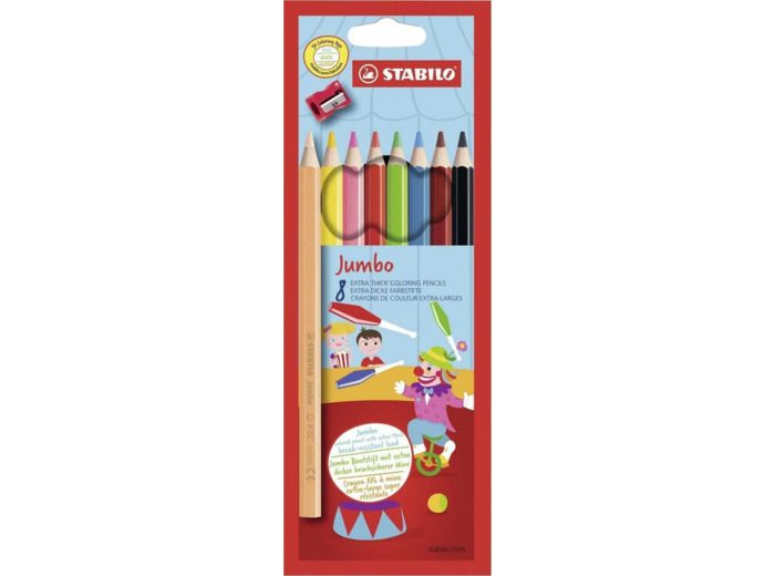 Crayons de couleur extra large"Jumbo" - Etui de 8