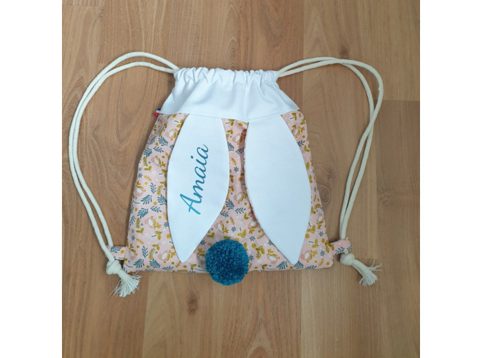 Sac à dos Pochon pour enfant, modèle blanc  or et rose