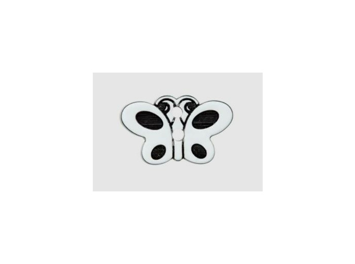 Bouton papillon blanc