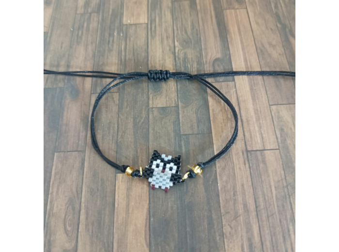 Bracelet Miyuki hibou noir/gris