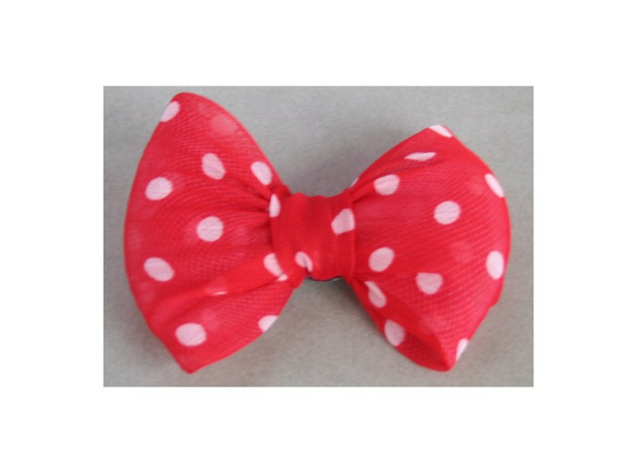 Broche noeud papillon rouge à pois