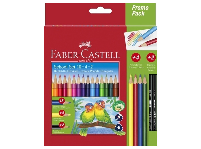 Crayons de couleur triangulaires, étui promo