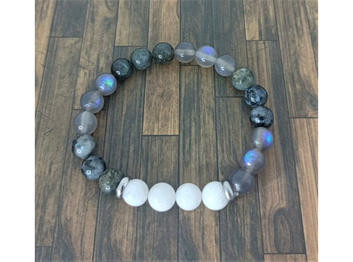 Bracelet labradorite/pierre de lune