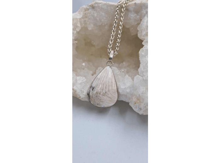Pendentif scolecite et chaine argent 925 olpa820/2436