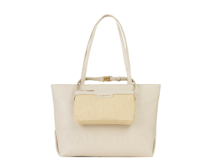 Valentino Maiam Sac Shopping Avec Pochette Amovible Beige